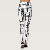 Moderne Schwarzweiss-Blöcke, Quadratmuster Leggings (Rückseite)
