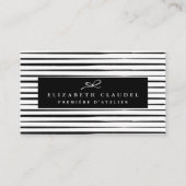 Moderne Schwarzweiss-Bürste streicht | eleganten Visitenkarte (Vorderseite)