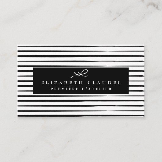 Moderne Schwarzweiss-Bürste streicht | eleganten Visitenkarte (Vorderseite)