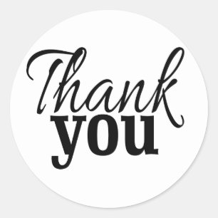 Moderne Schwarzweiss danken Ihnen Siegel Runder Aufkleber