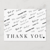 Moderne Schwarzweiß einfache Skripte Vielen Dank Postkarte (Vorderseite)