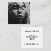 Moderne Schwarzweiß-Foto-Minimalfotografie Quadratische Visitenkarte (Vorne/Hinten)