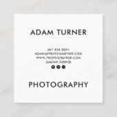 Moderne Schwarzweiß-Foto-Minimalfotografie Quadratische Visitenkarte (Rückseite)