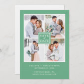 Moderne Schwarzweiß-FotoCollage Save the Date (Vorne/Hinten)