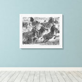 Moderne Schwarzweiß-Fotografie Kunst Zebra Leinwanddruck (Insitu (Holzboden))