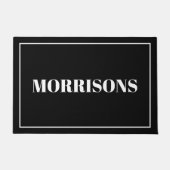 Moderne Schwarzweiß-individuelle Name-Türmchen Fußmatte (Vorderseite)