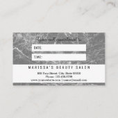 Moderne Schwarzweiss-Marmorverabredungs-Karte Terminkarte (Rückseite)