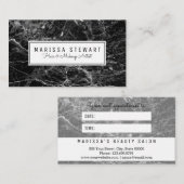 Moderne Schwarzweiss-Marmorverabredungs-Karte Terminkarte (Vorne/Hinten)