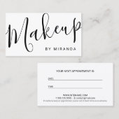 Moderne Schwarzweiss-Maskenbildner-Verabredung Terminkarte (Vorne/Hinten)