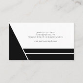 Moderne Schwarzweiß minimale geometrische Visitenkarte (Rückseite)