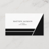 Moderne Schwarzweiß minimale geometrische Visitenkarte (Vorderseite)