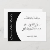 Moderne Schwarzweiß-Save the Date-Postkarten Ankündigungspostkarte (Vorne/Hinten)