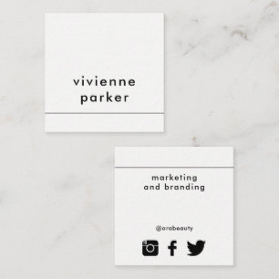 Moderne Schwarzweiss-  sozial-Medium-Vernetzung Quadratische Visitenkarte