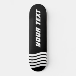 Moderne Schwarzweiß-Sportgeräte für Monogramm Skateboard