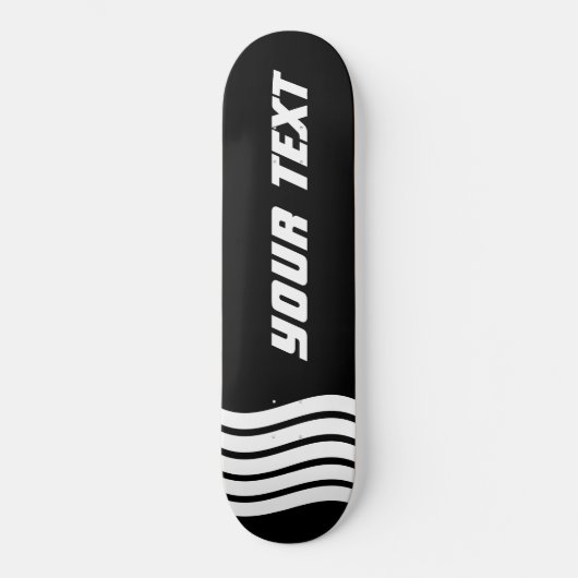 Moderne Schwarzweiß-Sportgeräte für Monogramm Skateboard (Vorderseite)