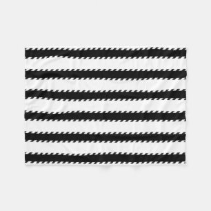 Moderne Schwarzweiss-Streifen-geometrisches Muster Fleecedecke