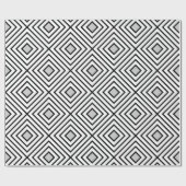 Moderne Schwarzweiss-Streifen-Stammes- Muster Geschenkpapier (Flach)