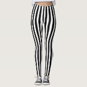 Moderne Schwarzweiss-Streifenmuster-Leggings Leggings (Vorderseite)
