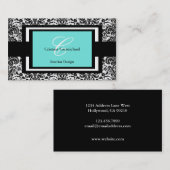 Moderne Schwarzweiss-Visitenkarten Visitenkarte (Vorne/Hinten)