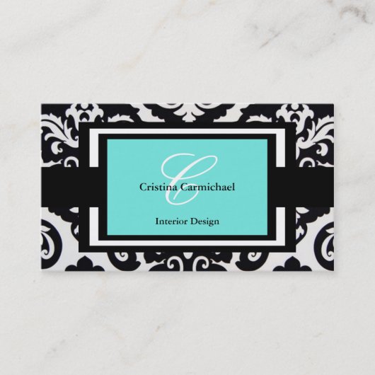 Moderne Schwarzweiss-Visitenkarten Visitenkarte (Vorderseite)