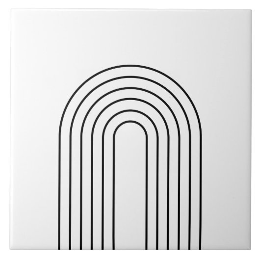 Moderne Schwarzweiß-Wohngestaltungen abstrakt Fliese (Vorderseite)