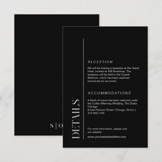 Moderne schwarzweiße Typografie Begleitkarte (Vorne/Hinten)