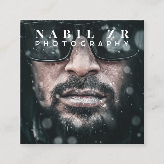 moderne Schwarzweißfotografie Quadratische Visitenkarte (Vorderseite)