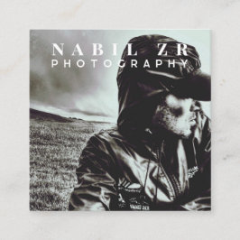 moderne Schwarzweißfotografie Quadratische Visitenkarte