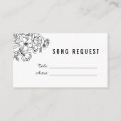 Moderne Schwarzweißklänge mit Blumenmotiven Begleitkarte (Vorderseite)