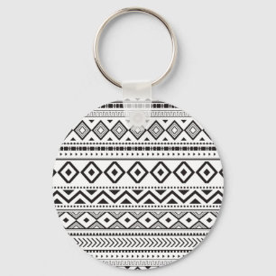 Moderne Schwarzweißmuster Schlüsselanhänger