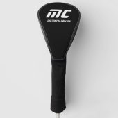 Moderne Schwarzweißsportarten Einfache Coole Monog Golf Headcover (Vorderseite)