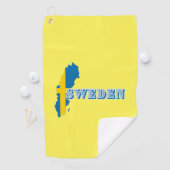 Moderne schwedische Art Letter Map Flag Souvenir Golfhandtuch (Insitu)