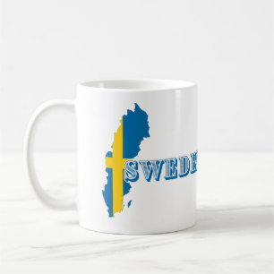 Moderne schwedische Art Letter Map Flag Souvenir Kaffeetasse