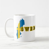 Moderne schwedische Art Letter Map Flag Souvenir Kaffeetasse (Links)