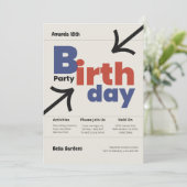 Moderne Schweizer Stileinladung zum Geburtstag Einladung (Stehend Vorderseite)