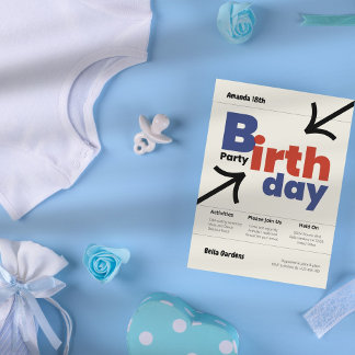 Moderne Schweizer Stileinladung zum Geburtstag Einladung