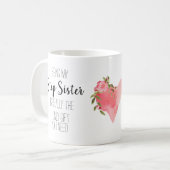 Moderne Schwester nur Geschenk Blumenherz Banane Kaffeetasse (Vorderseite Links)