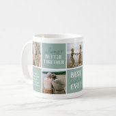 Moderne Schwester Sibling Foto Collage Grün Kaffeetasse (Vorderseite Links)