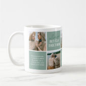 Moderne Schwester Sibling Foto Collage Grün Kaffeetasse (Links)