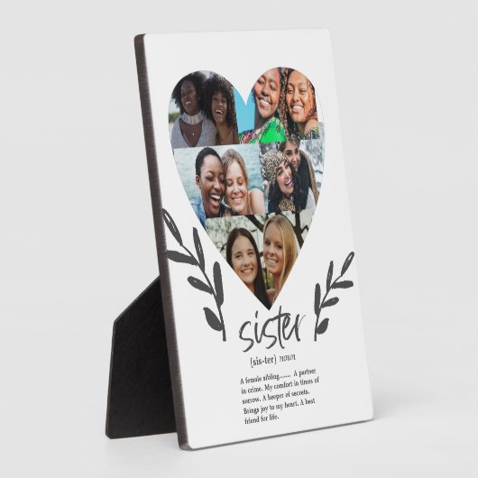 Moderne Schwestern Zitat Foto Herzstück Plaque Fotoplatte (Seite)