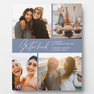 Moderne Schwesternfotografie Collage Smoky Blau Fotoplatte