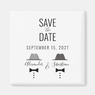 Moderne schwule Hochzeit - Save-the-Date-Einladung Magnet