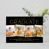 Moderne Scrapbook Graduation Party Folieneinladung (Stehend vorne)