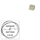 Moderne Scribble Circle Names Datum Hochzeit Gummistempel (Stempel)