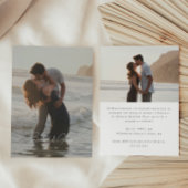 Moderne Script 2-Foto Elopement Hochzeitsempfehlun Einladung