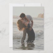 Moderne Script 2-Foto Elopement Hochzeitsempfehlun Einladung (Vorderseite)