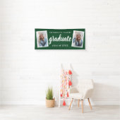 Moderne Script 2 Foto Graduation Party Banner (Insitu)