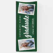Moderne Script 2 Foto Graduation Party Banner (Vertikal)