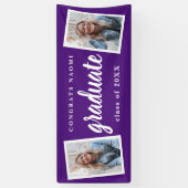 Moderne Script 2 Foto Graduation Party Banner (Vertikal)