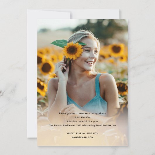 Moderne Script 2 Foto Graduation Party Einladung (Rückseite)